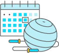 Fitness Ball And Calendar Icon