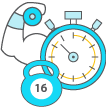 Stopwatch And Weight Icon